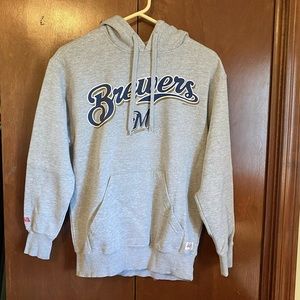 Milwaukee Brewers baseball gray hoodie